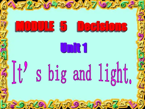 外研版(三起)五下英语：M5U1 It's big and light PPT课件