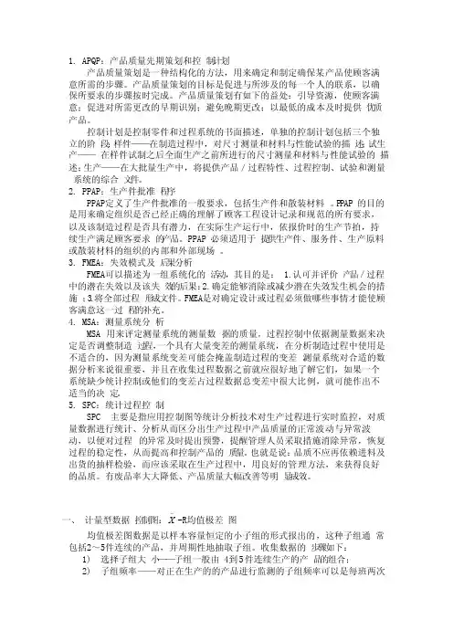 产品质量先期策划和控制计划