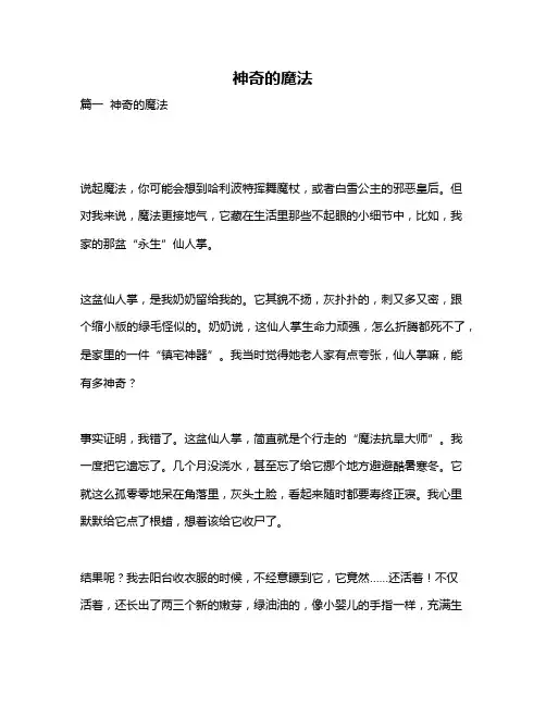 作文《神奇的魔法》