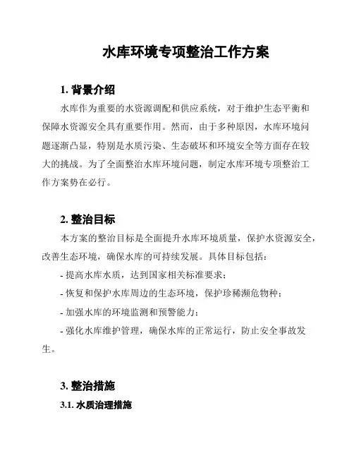 水库环境专项整治工作方案