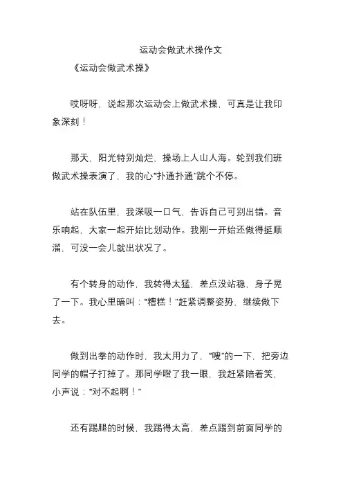 运动会做武术操作文