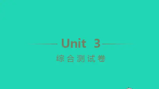 九年级英语全册Unit3综合测试人教版