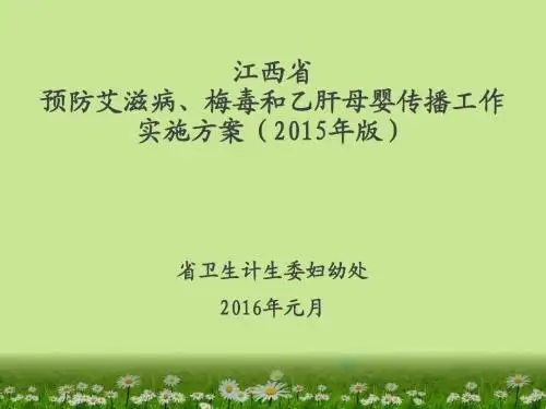 (1)江西省预防艾滋病、梅毒和乙肝传播工作实施方案(2015年版)201601
