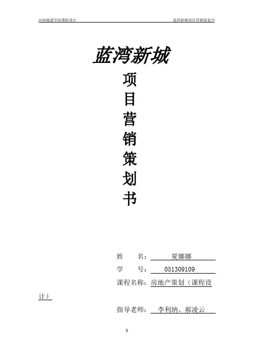 平顶山蓝湾新城项目营销策划书