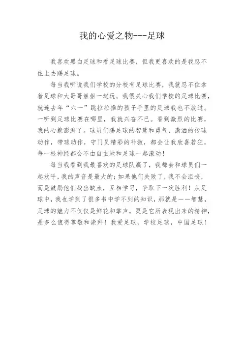 我的心爱之物足球作文400字左右