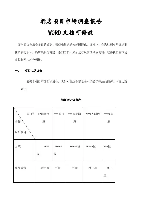 酒店投资预算回报分析及项目运营思路范本