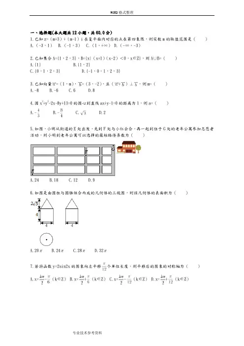 2017新课标全国卷2高考理科数学试题及答案解析