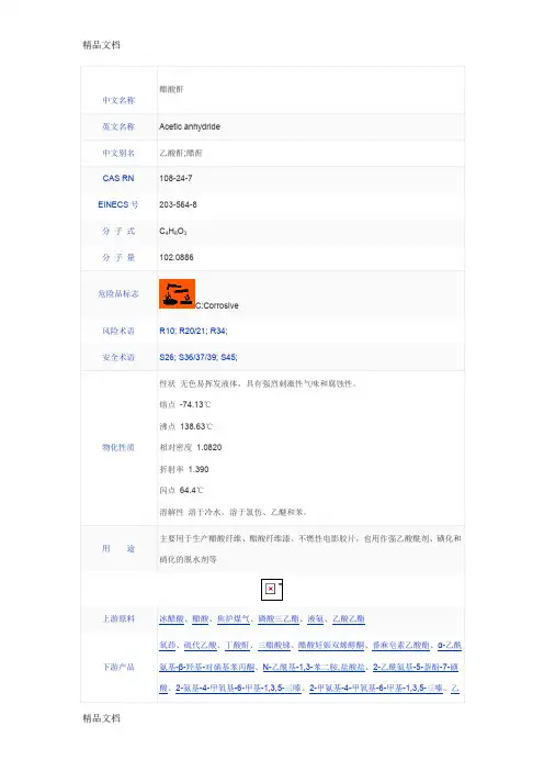 (整理)醋酐、醋酸酐介绍