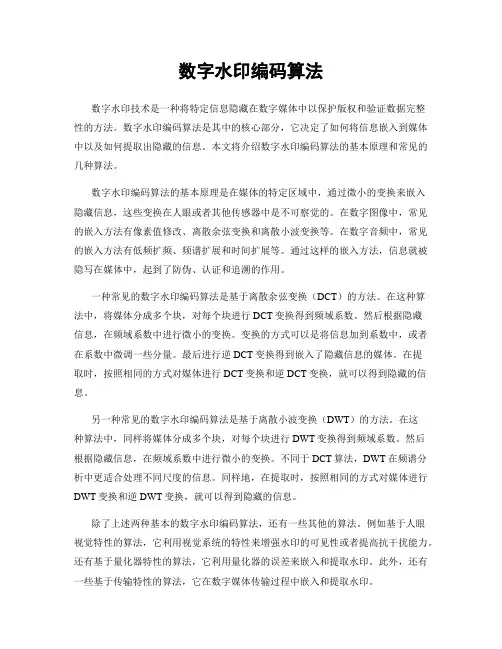 数字水印编码算法