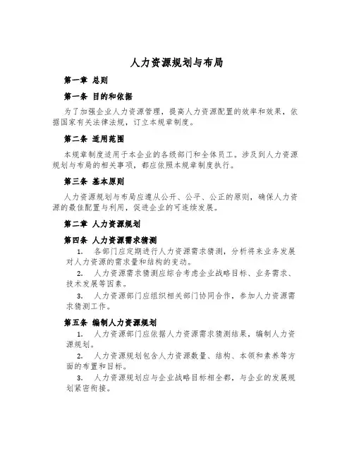 人力资源规划与布局