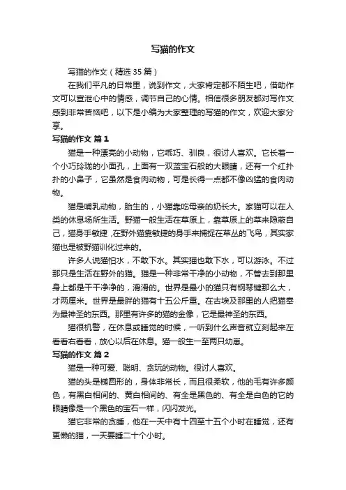 写猫的作文（精选35篇）