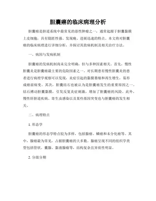 胆囊癌的临床病理分析