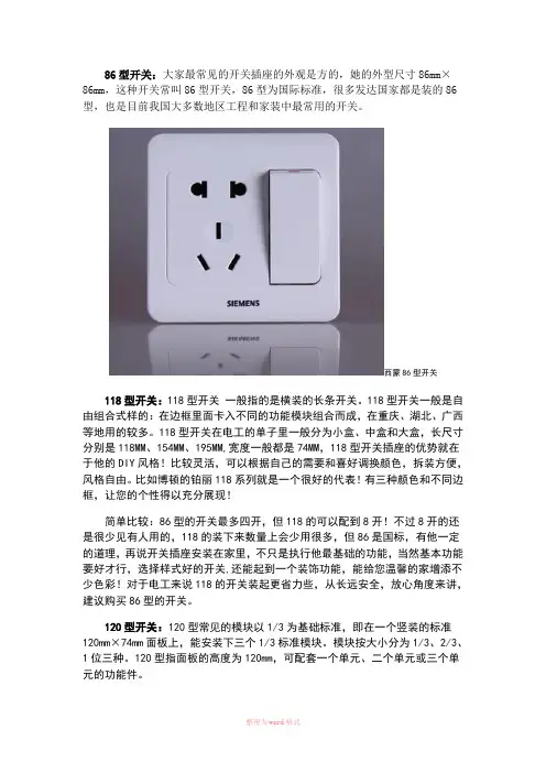 118型有三种面板规格