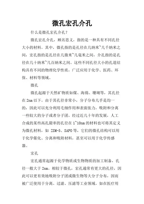 微孔宏孔介孔