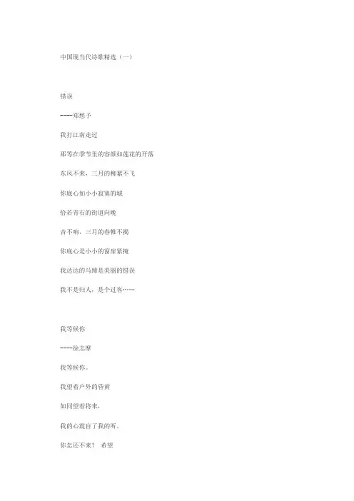 中国当代诗歌精选