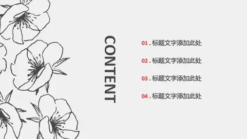简约手绘花朵模板课件