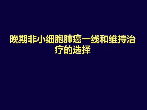 晚期非小细胞肺癌一线和维持治疗的选择ppt课件
