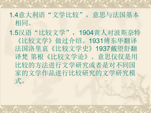 比较文学 绪论34页PPT