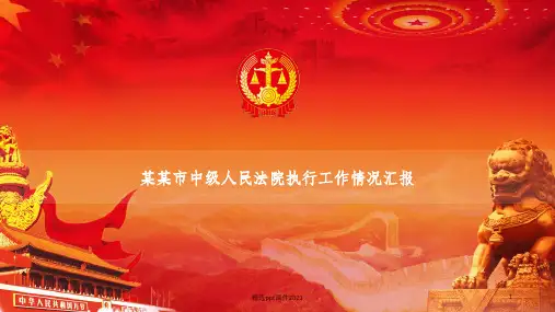 某中级人民法院执行工作汇报PPT课件