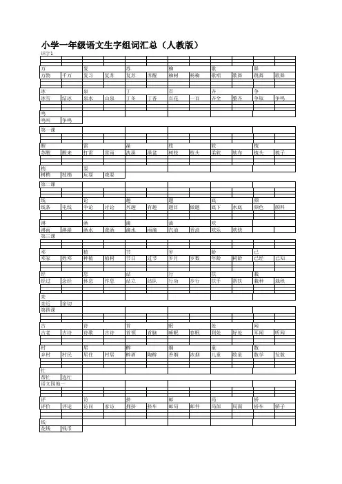 小学一年级语文生字组词汇总(人教版)