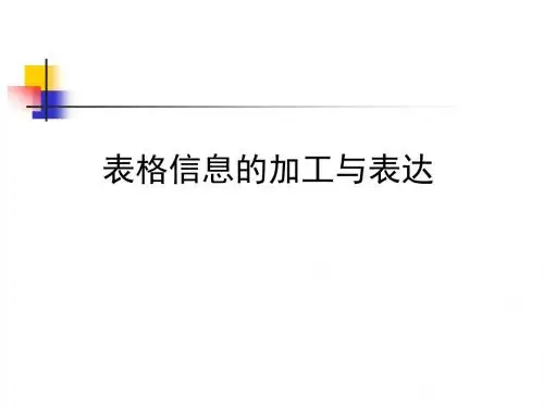表格信息的加工与表达