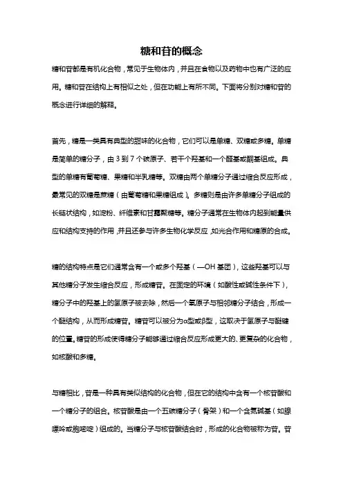 糖和苷的概念