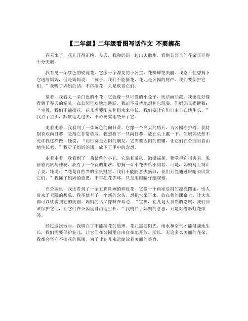 【二年级】二年级看图写话作文 不要摘花