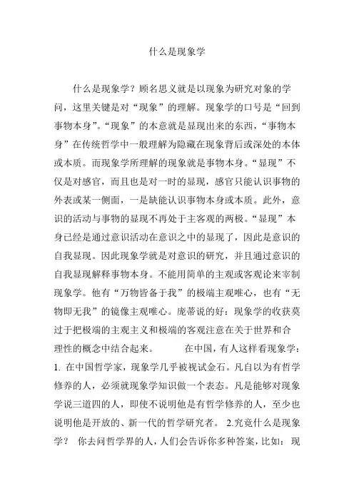 什么是现象学