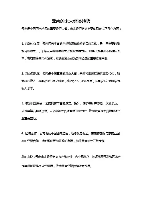 云南的未来经济趋势