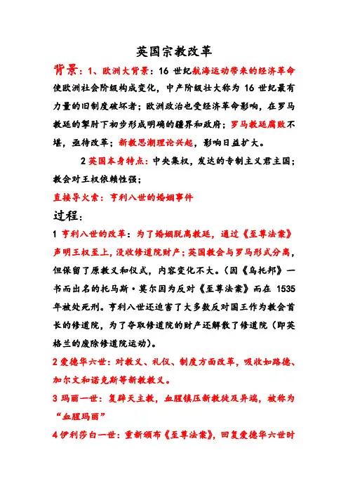 英国宗教改革