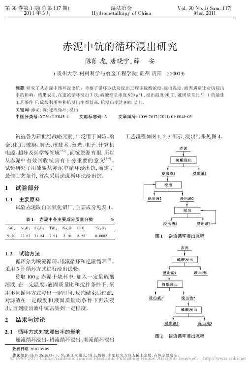 钪的循环浸出研究