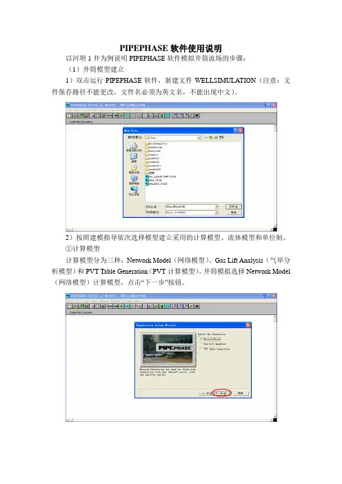 【PIPEPHASE软件】使用说明