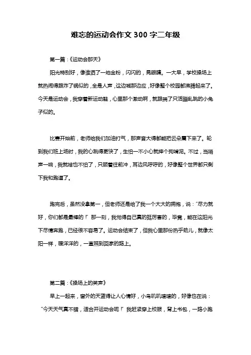 难忘的运动会作文300字二年级