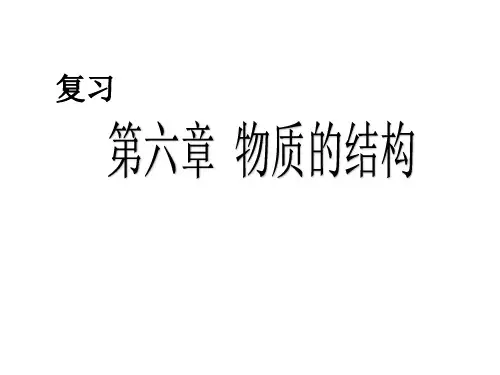 华师大版八年级 科学上册 第六章 物质的结构 复习课件 (共16张PPT)