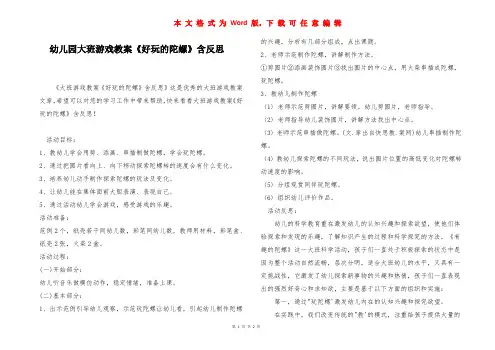 幼儿园大班游戏教案《好玩的陀螺》含反思