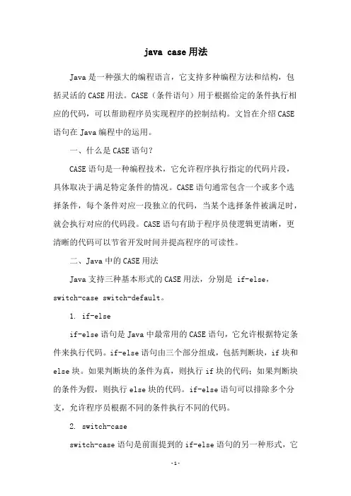 java case用法