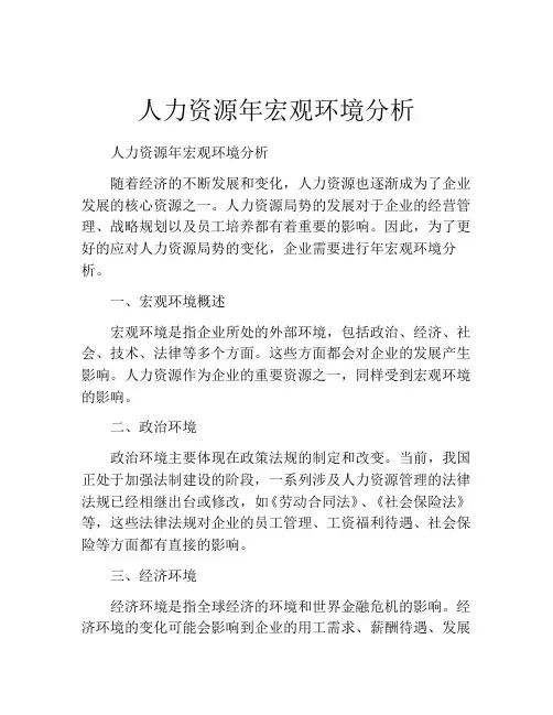 人力资源年宏观环境分析