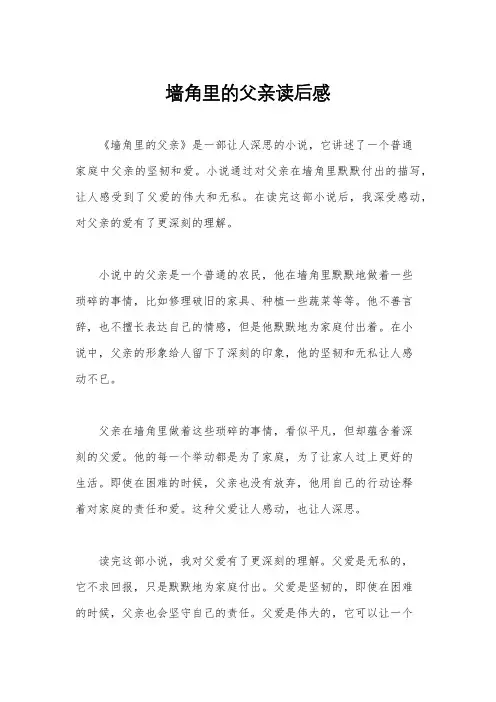 墙角里的父亲读后感