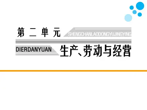 高中政治必修1第二单元第四课 生产与经济制度第1框 发展生产 满足消费教学课件