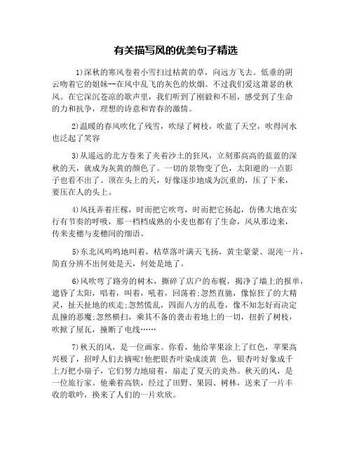 有关描写风的优美句子精选