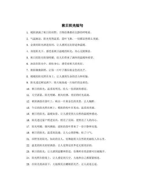 秋日阳光短句
