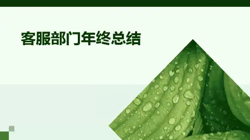 客服部门年终总结PPT