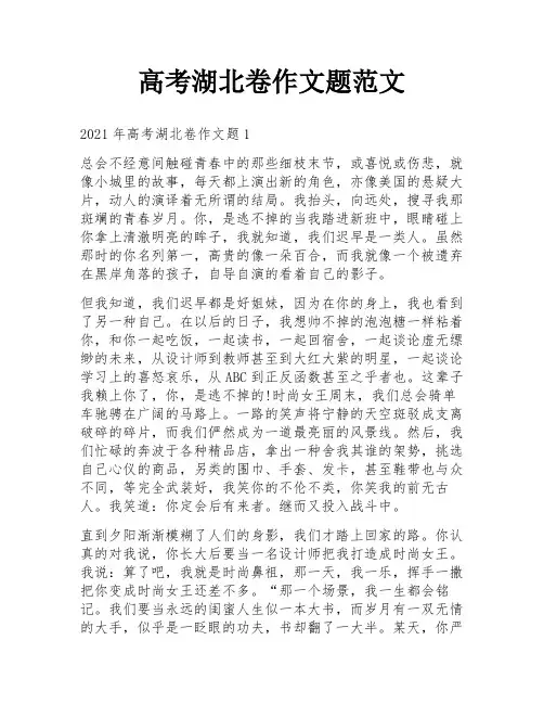 高考湖北卷作文题范文