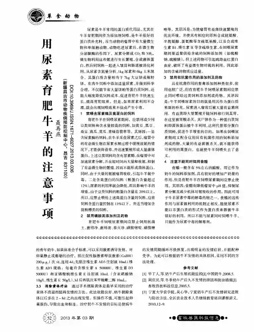 用尿素育肥牛羊的注意事项