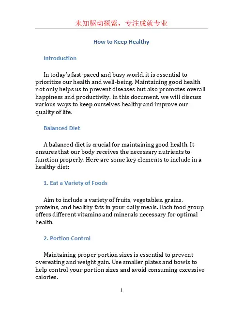 how to keep healthy