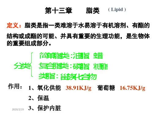 医学有机化学--第十三章脂类