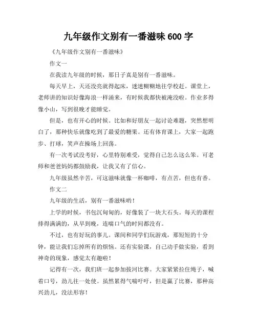 九年级作文别有一番滋味600字
