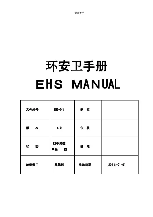 EHS环安卫EHS手册过程方法