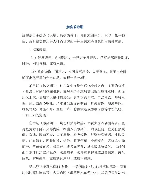 烧伤的诊断
