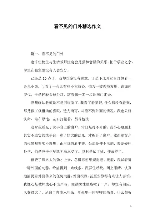 看不见的门外精选作文